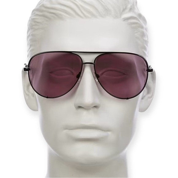 QUAY High Key Sunglasses Black Frame Black Amethyst Lens Aviator Extra Large NWT - Picture 8 of 14